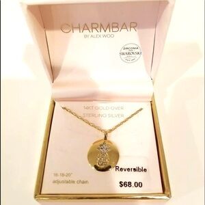 Charmbar Pineapple by Alex Woo 14K Gold .925 Silver Necklace